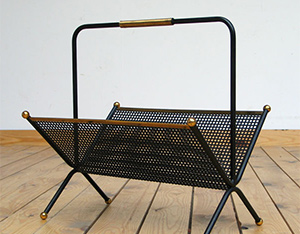 1950 metal magazine rack eames era