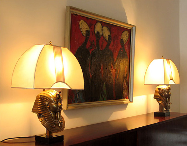 2 decorative Toutankhamon table lamps