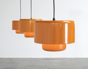 3 Fog and Murop metal orange pendant lights