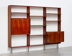 Alfred Hendrickx rosewood Wall unit with desk Belform 1960