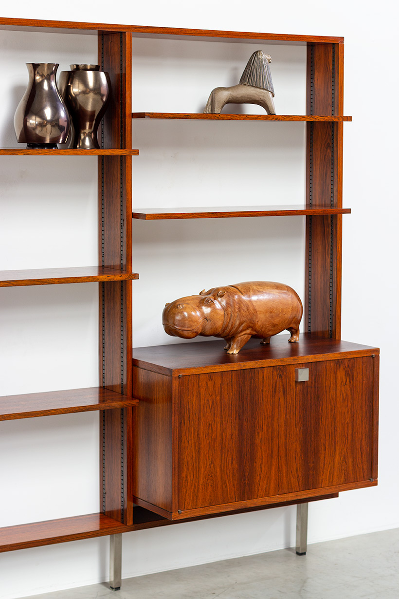 Alfred Hendrickx rosewood Wall unit with desk Belform 1960