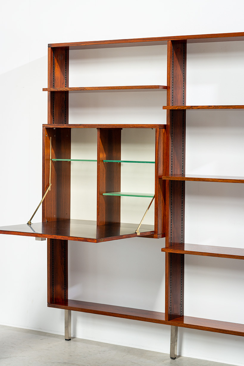 Alfred Hendrickx rosewood Wall unit with desk Belform 1960 img 4