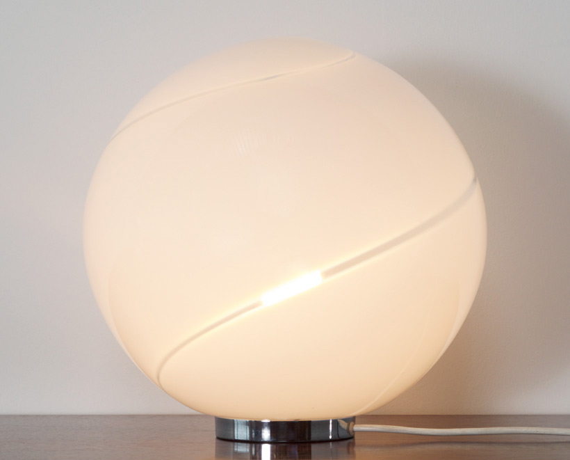 Alfredo Barbini Spherical glass table lamp Murano