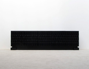Black ebonized large graphic modern sideboard Belgium made