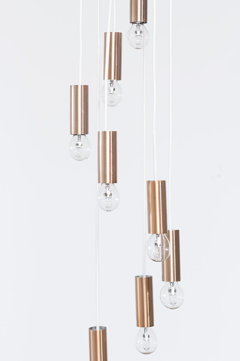 Chandelier copper colored lighting by Raak Amsterdam img 5