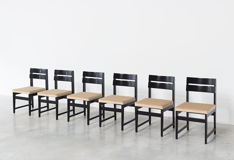 Cubist dining chairs set of six Belgium made circa 1950 img 3