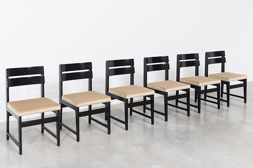 Cubist dining chairs set of six Belgium made circa 1950 img 4