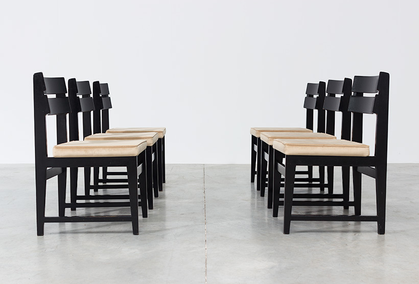Cubist dining chairs set of six Belgium made circa 1950 img 8