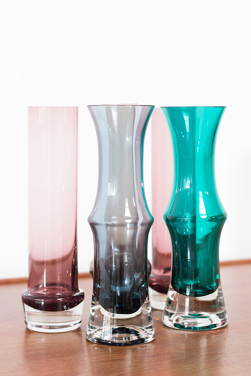Decorative five glass works by Tamara Aladin Riihimaki Lasi Oy