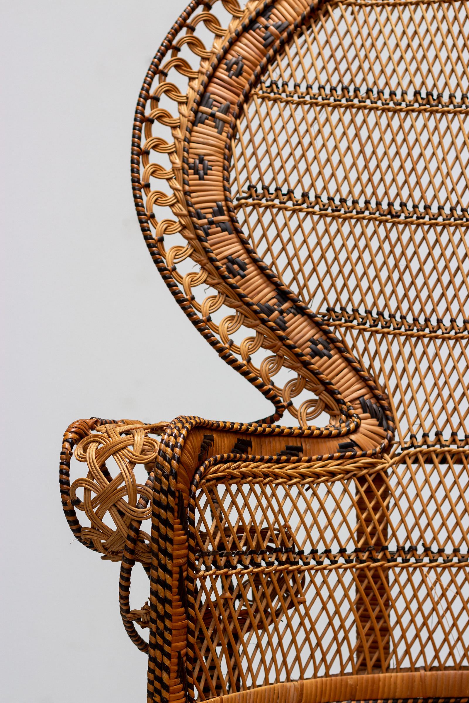 Emmanuelle chair or Peacock wicker chair 1970s img 7