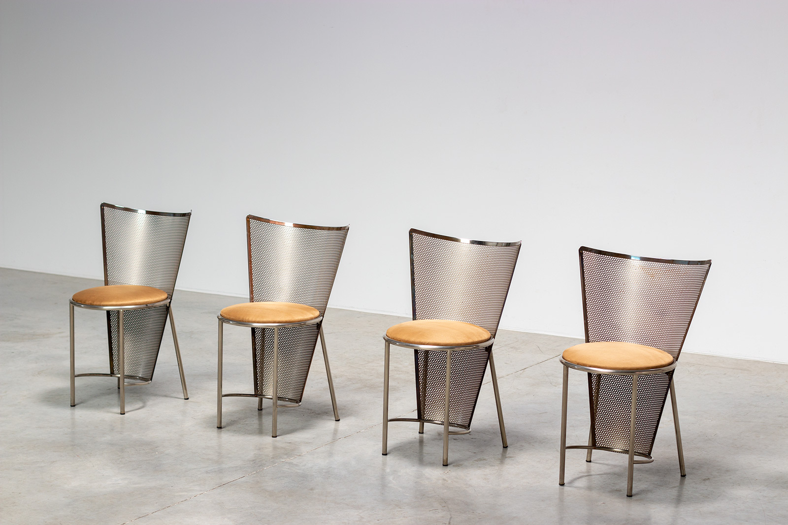 Frans Van Praet four postmodern Sevilla chairs for the world expo 92