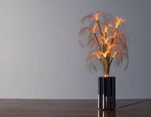 French fibre optic chrome table lamp Starlight