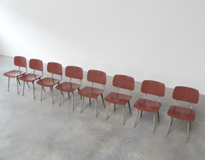 Friso Kramer 8 Maroon and Grey Revolt chairs for Ahrend de Cirkel 1953