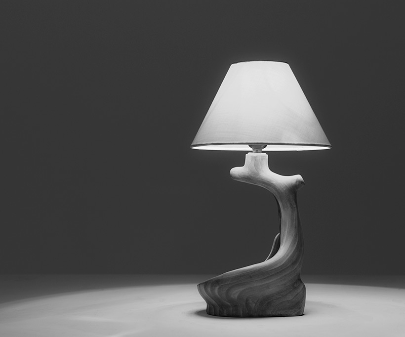 Grandjean Jourdan faux bois ceramic table lamp for Vallauris img 3