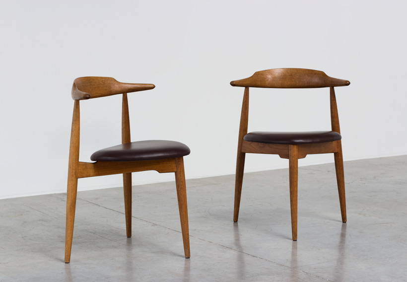 Hans Wegner pair of Heart chairs 4103 Fritz Hansen 1952