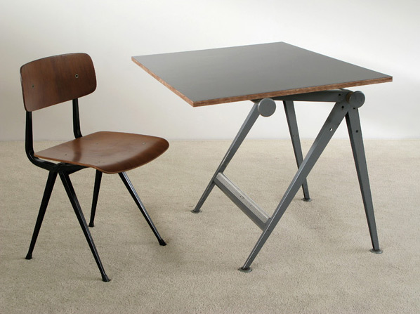 Industrial Reply drafting table and chair Wim Rietveld