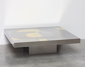 Jean Claude Dresse Stainless steel 1970 Modernist Coffee table