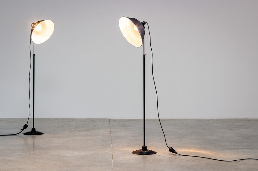 KAP pair industrial minimalist photographic floorlamps 1950 img 3