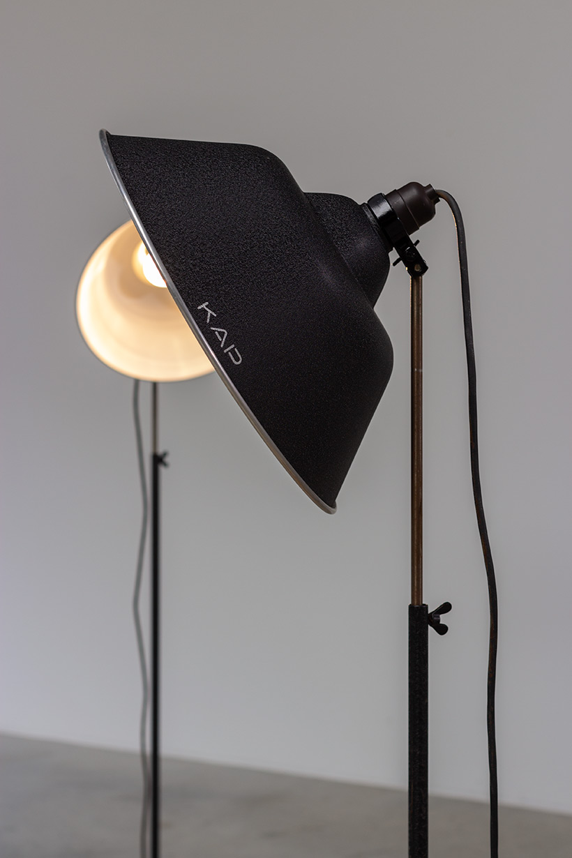 KAP pair industrial minimalist photographic floorlamps 1950 img 4