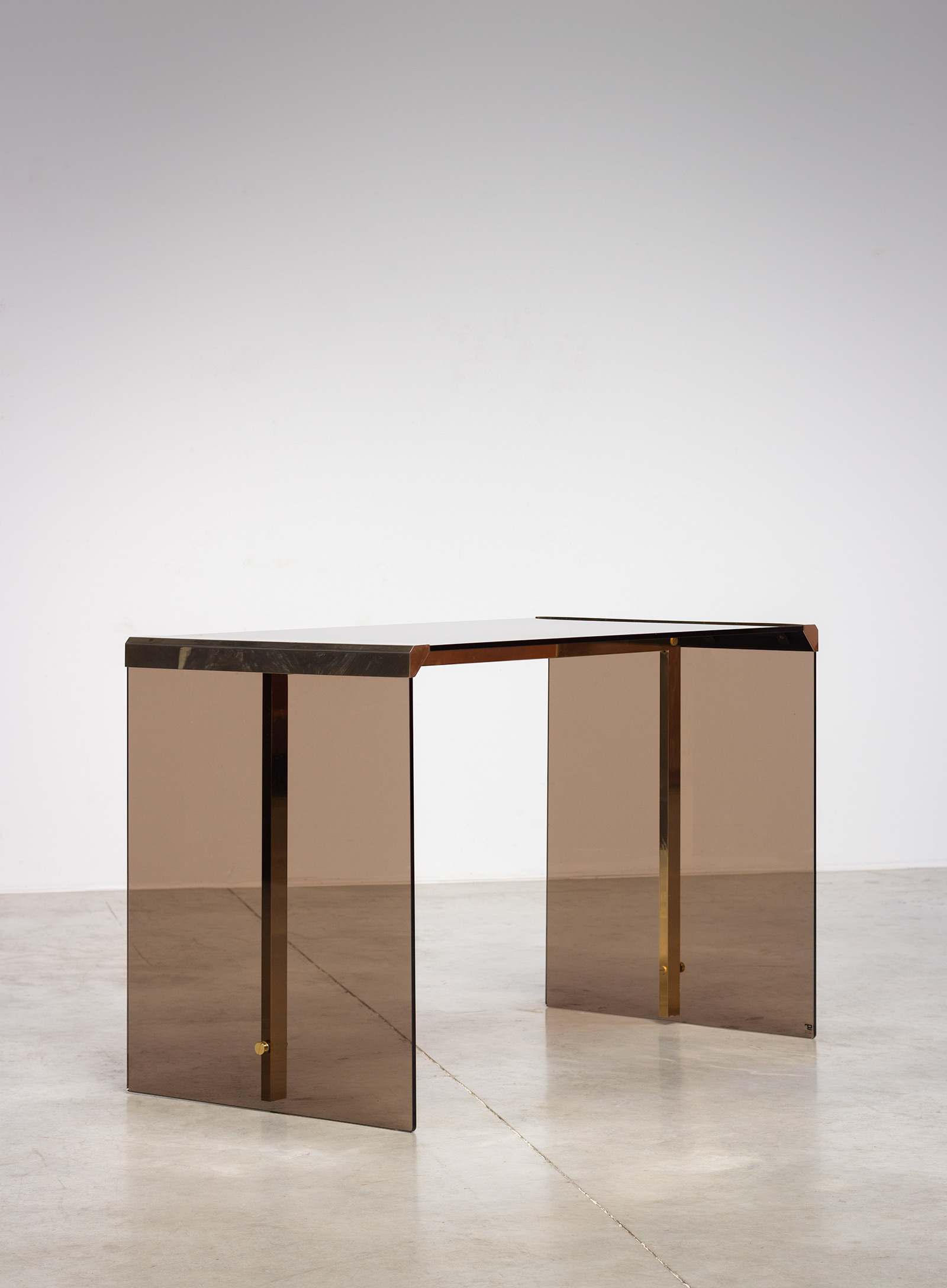 Lady desk in smoked tempered glass design 1970
