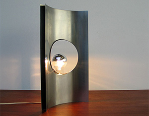 Modern French brushed steel lamp Maria Pergay 1970