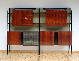 Modern Italian 1950 wall unit cabinet storage