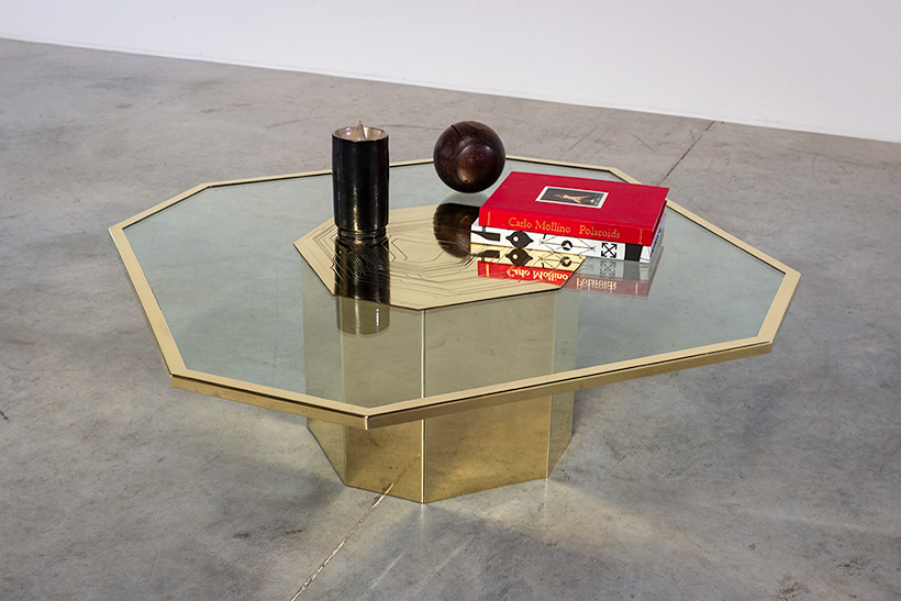 Nadie Jenatzy Jonckers coffee table with etched brass circa 1980 img 9