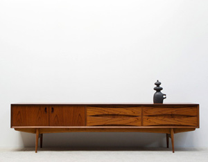 Oswald Vermaercke Ultra low V-form Teak Paola sideboard