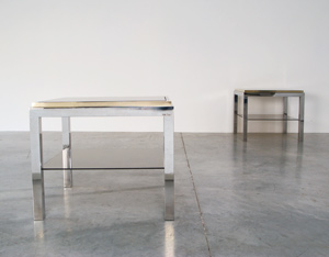 Pair of flaminia side tables signed Willy Rizzo