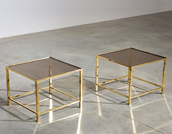 Pair of french classic brass side tables 1970s