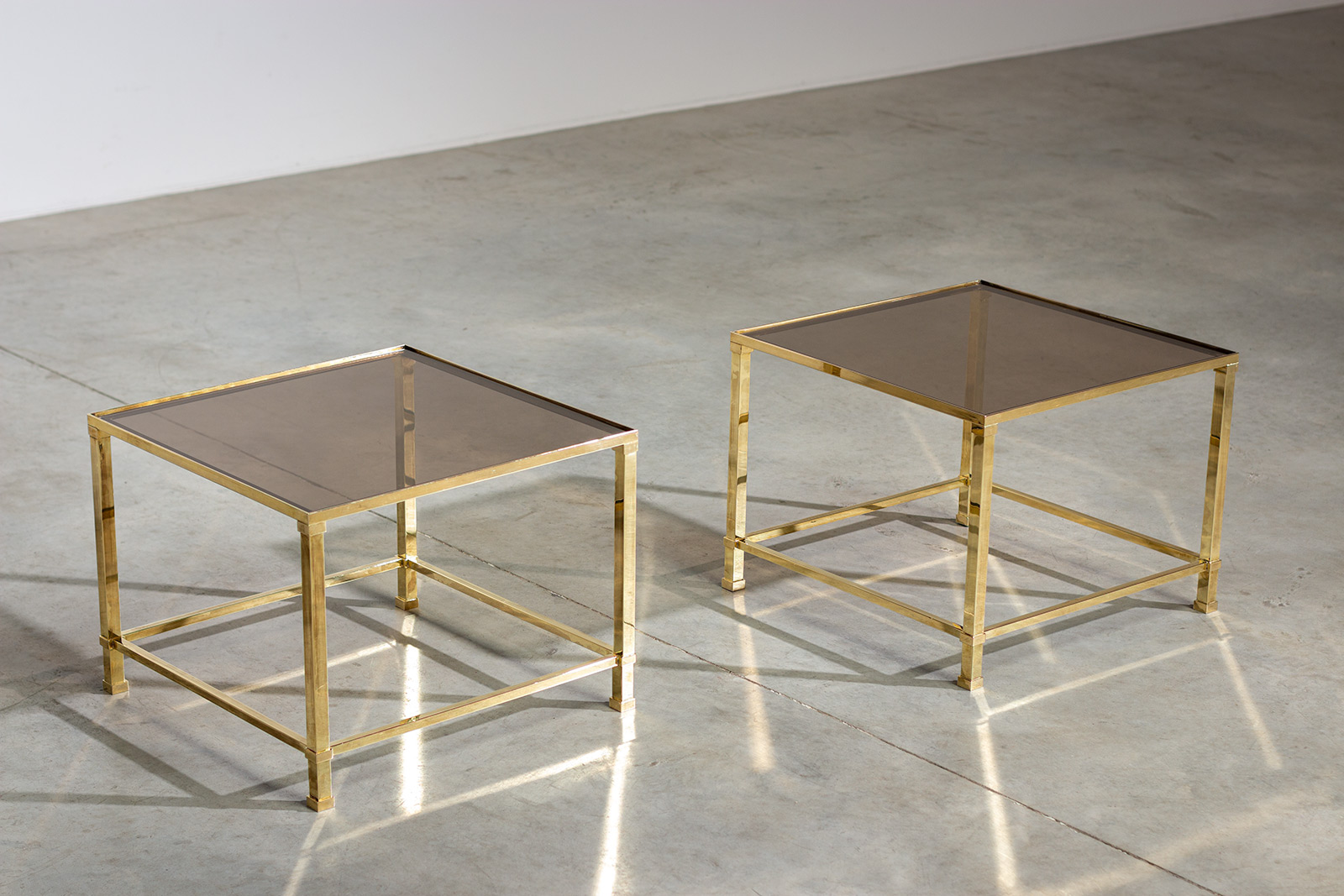 Pair of french classic brass side tables 1970s img 7