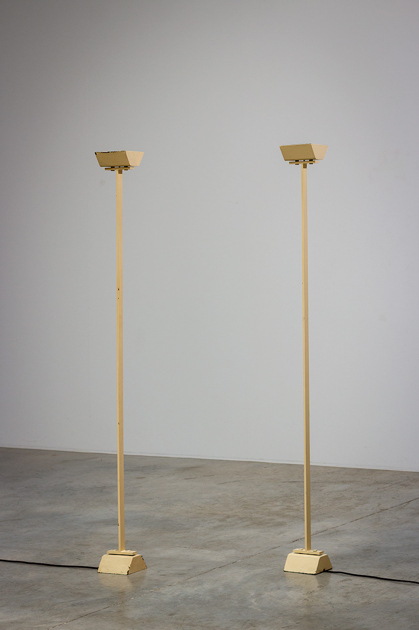 Pair of modernist steel floorlamps design circa 1970