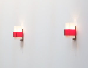 Pair of plexiglass sconces