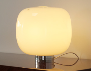 Paolo Tilche cubo glass table lamp Barbini Murano