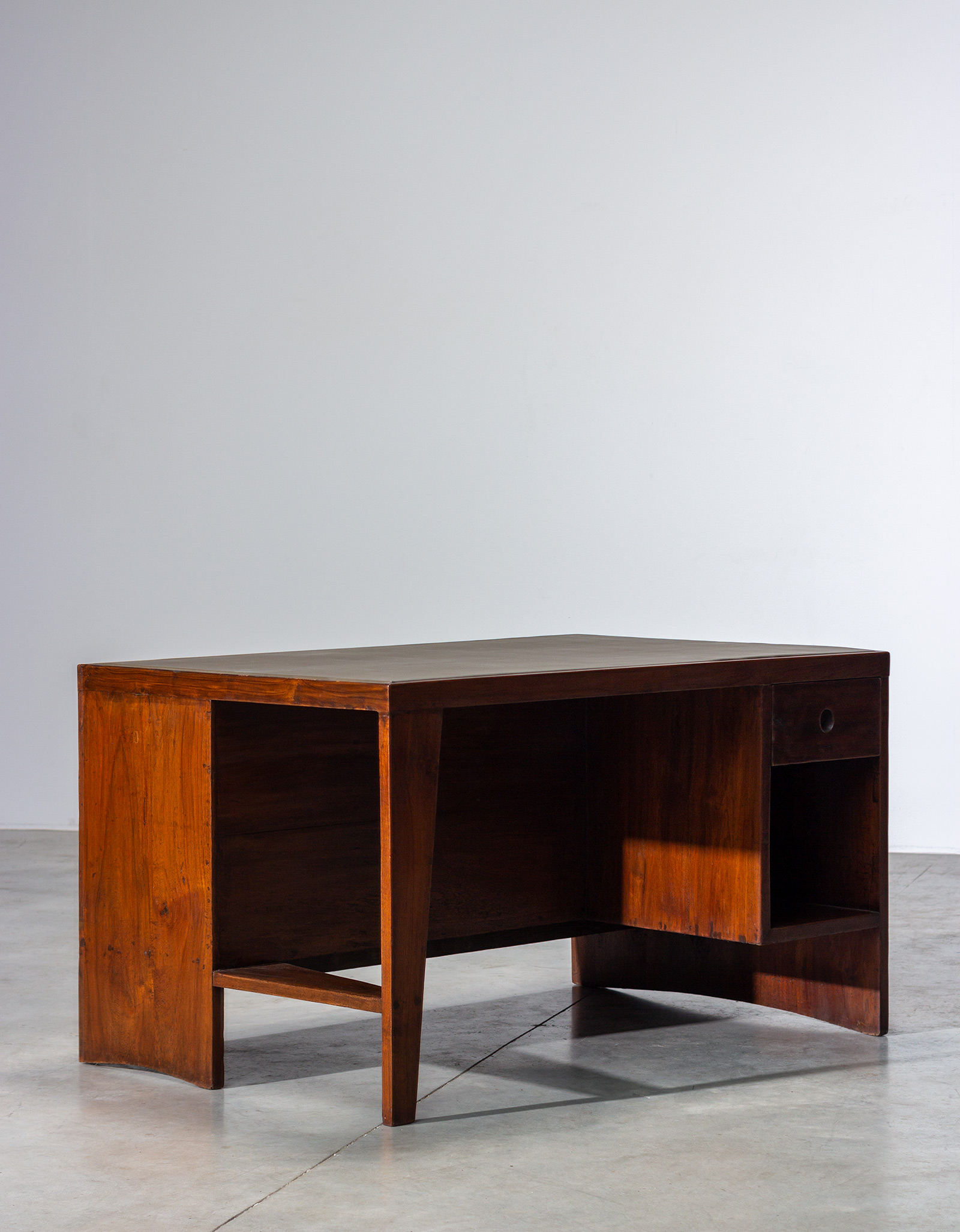 Pierre Jeanneret pigeonhole or PJ-BU-02-A office desk with bookcase Chandigarh img 6