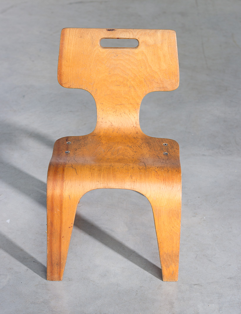 Plywood children chair by Toy Labs Michigan circa 1955