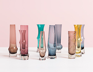 Riihimaki Lasi Oy decorative set of ten glass works by Tamara Aladin