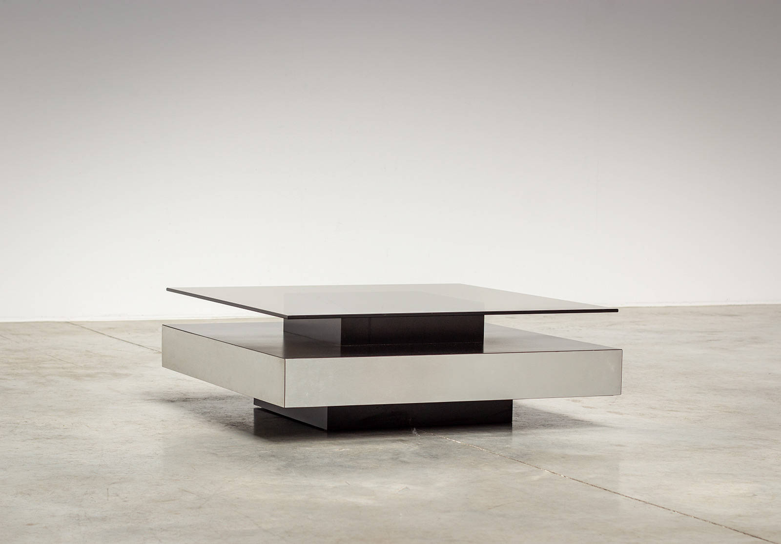 Roche Bobois two level square coffee or cocktail table 1970 img 3