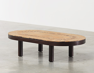 Roger Capron Garrigue oval low cocktail table
