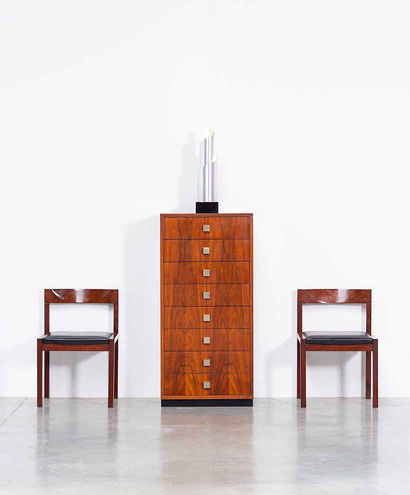 Rosewood chest of shop drawers
