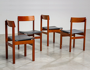 Set of four modern dining chairs Van den Berghe-Pauvers Ghent Belgium 1960