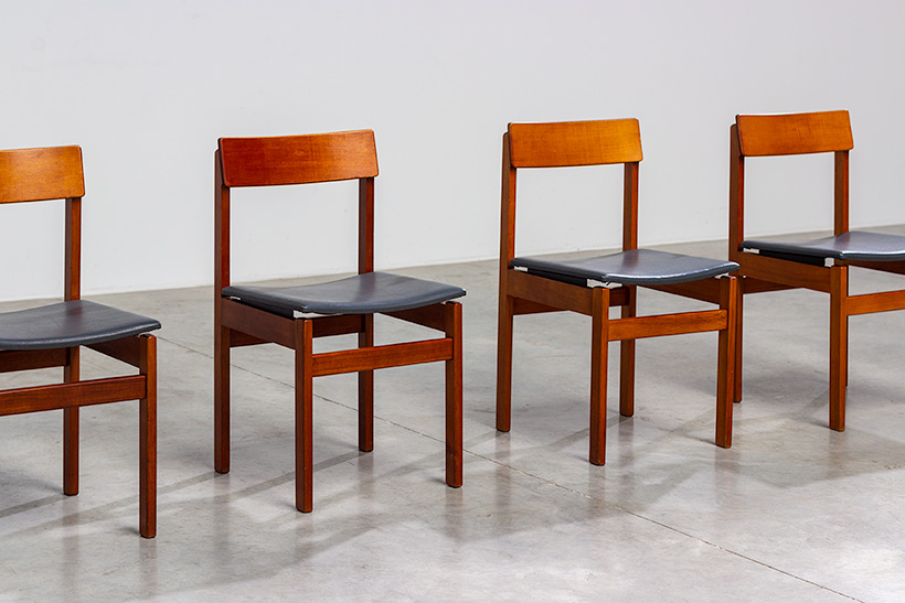 Set of four modern dining chairs Van den Berghe-Pauvers Ghent Belgium 1960 img 3