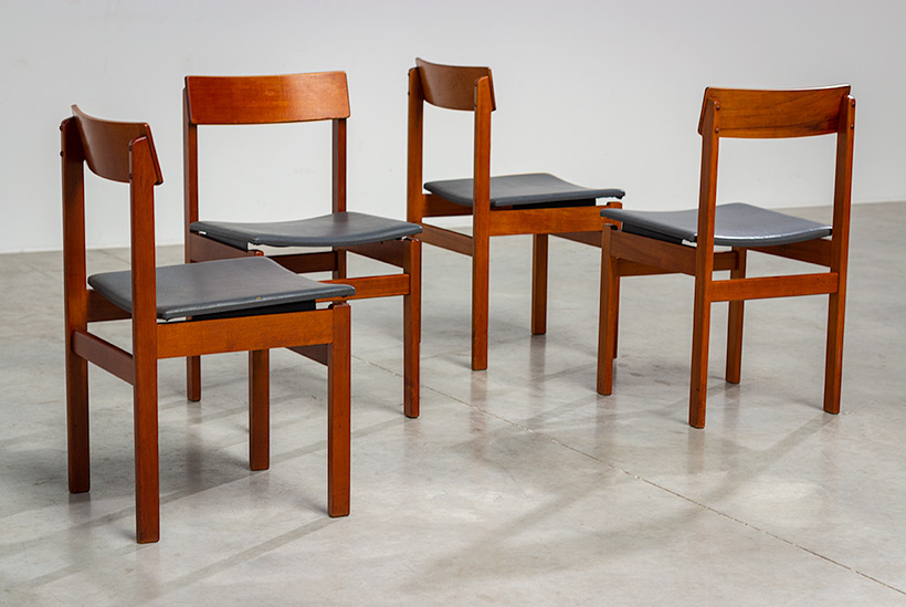 Set of four modern dining chairs Van den Berghe-Pauvers Ghent Belgium 1960 img 6