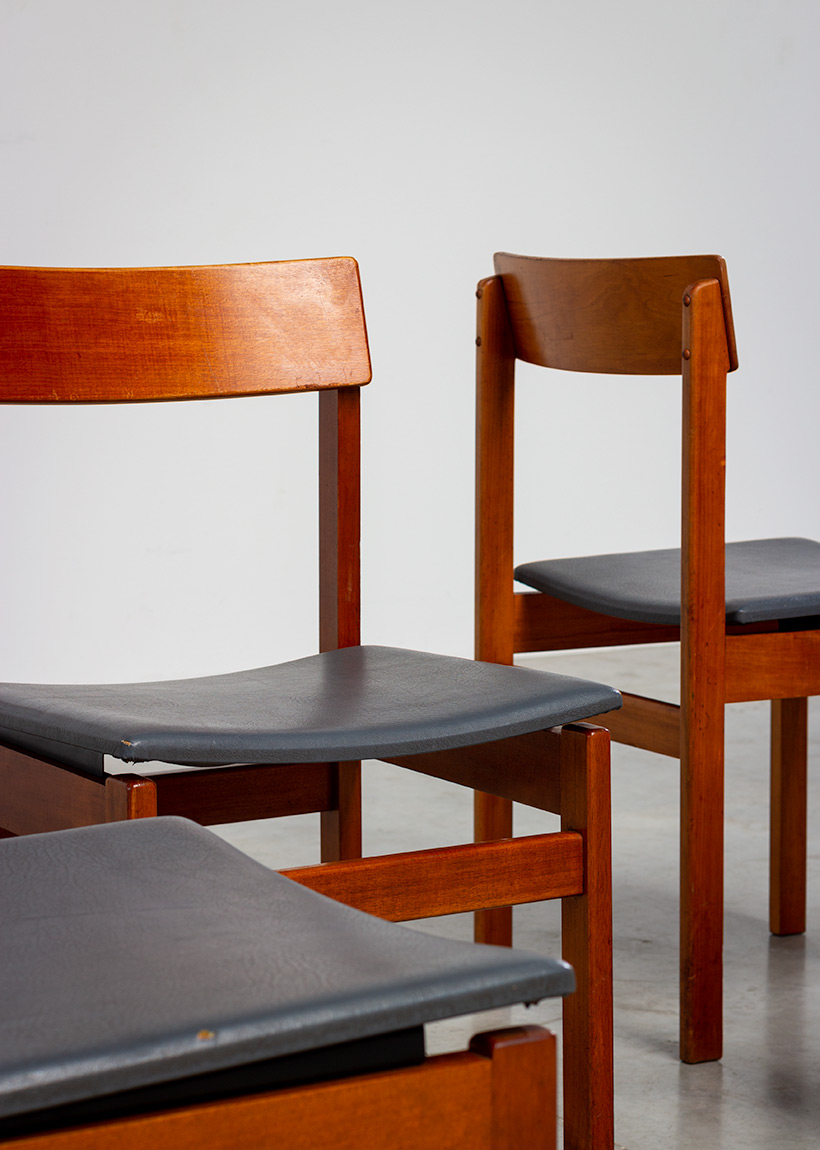 Set of four modern dining chairs Van den Berghe-Pauvers Ghent Belgium 1960 img 7