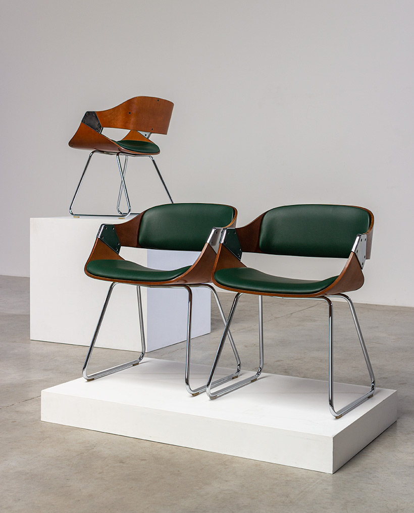 Set of three dining chairs by Rudi Verelst for Novalux 1960 img 3