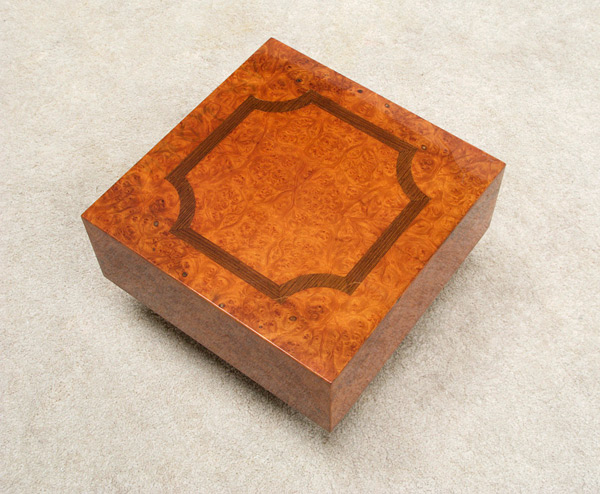 Square burl wood side table img 5