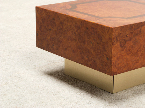 Square burl wood side table img 8