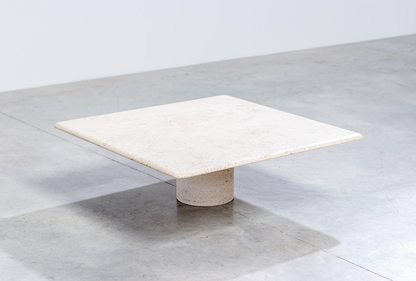 Travertine UP UP coffee cocktail table with postmodern clean lines img 5