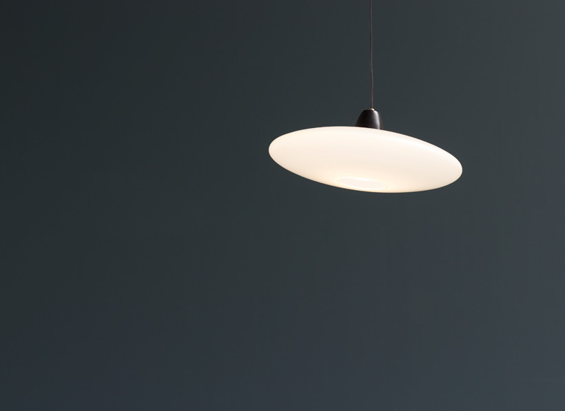 UFO or flying saucer pendant lamp in opaline glass 1950 furniture love