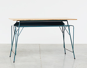 Willy Van Der Meeren blue desk writing table for Tubax